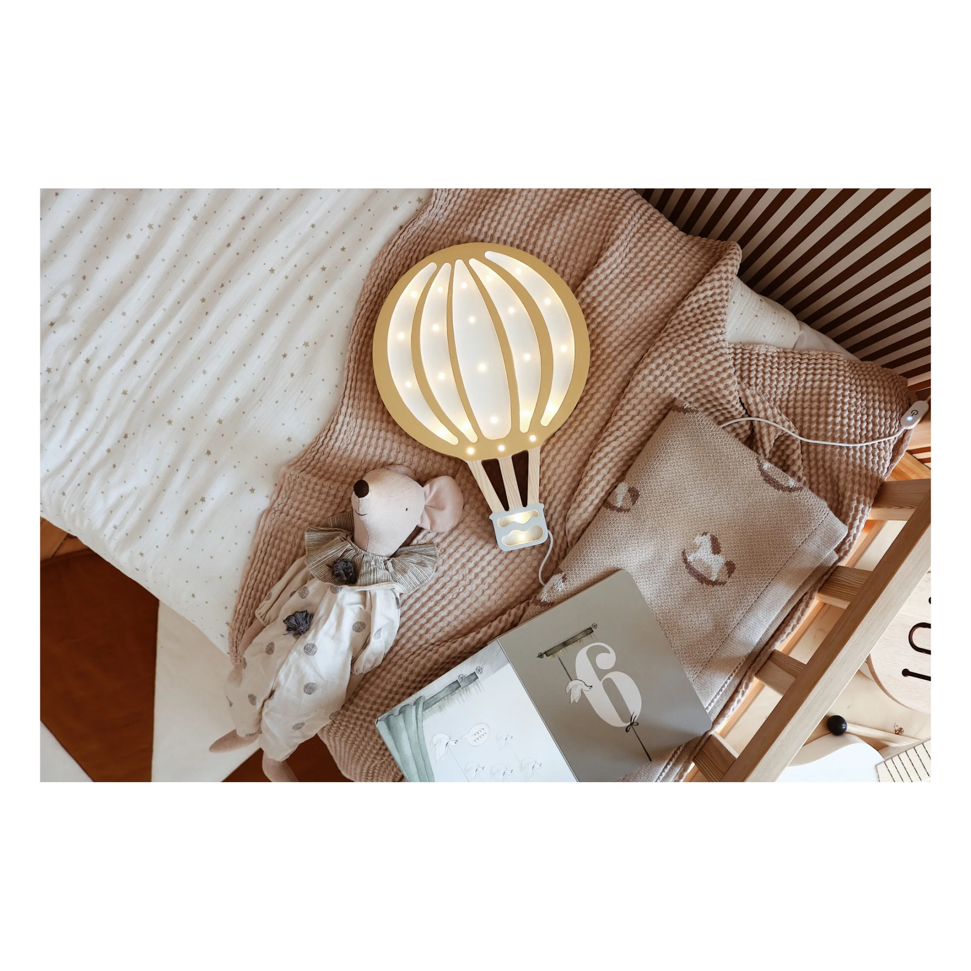 Little Lights Hot Air Balloon Lamp | Mustard - Image 2