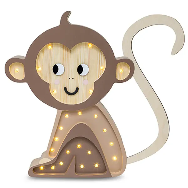 Little Lights Monkey Lamp - Jungle Brown