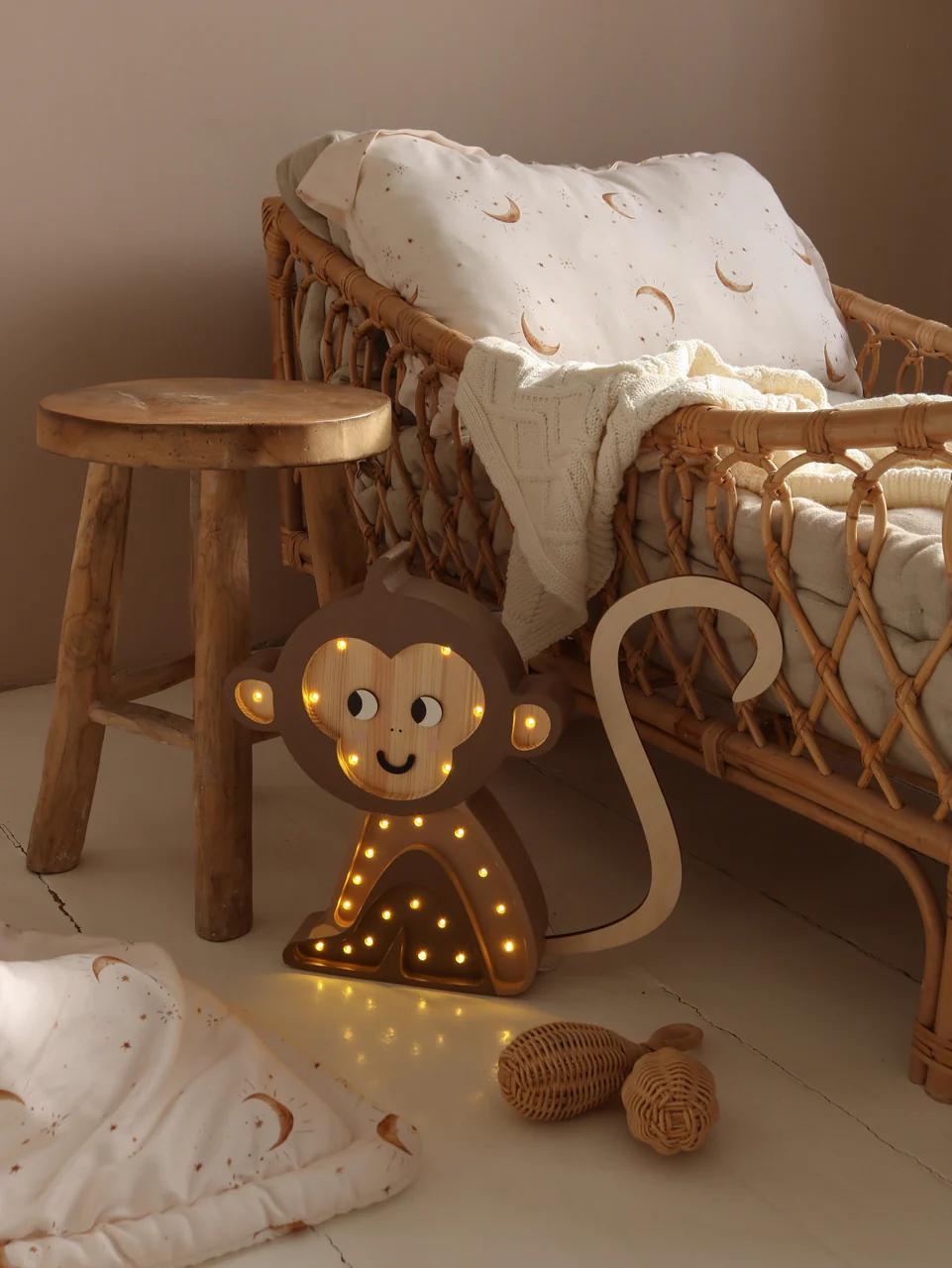 Little Lights Monkey Lamp - Jungle Brown - Image 2