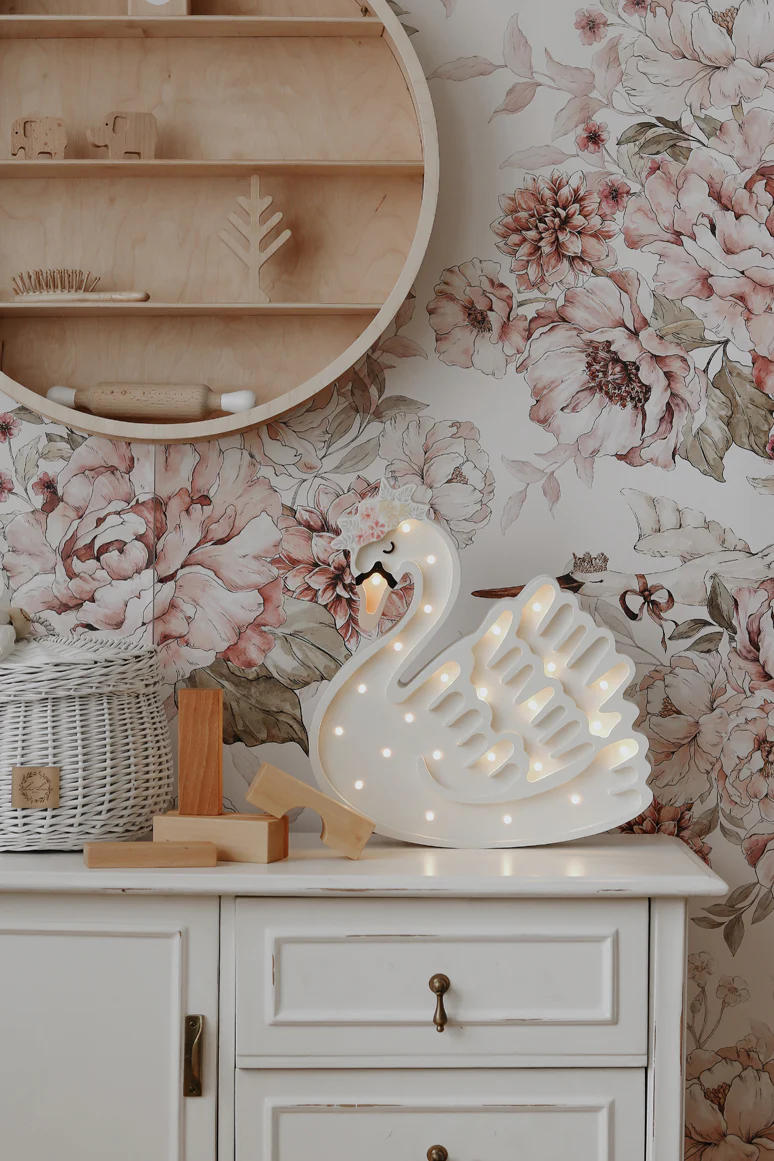Little Lights Swan Lamp - Lake Flower White - Image 4