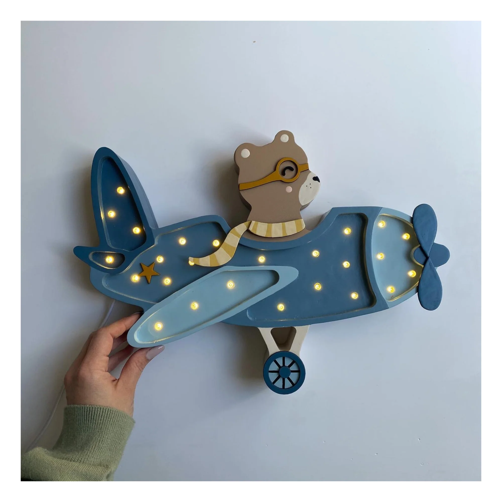 Little Lights Teddy Bear Pilot | Denim Blue - Image 4