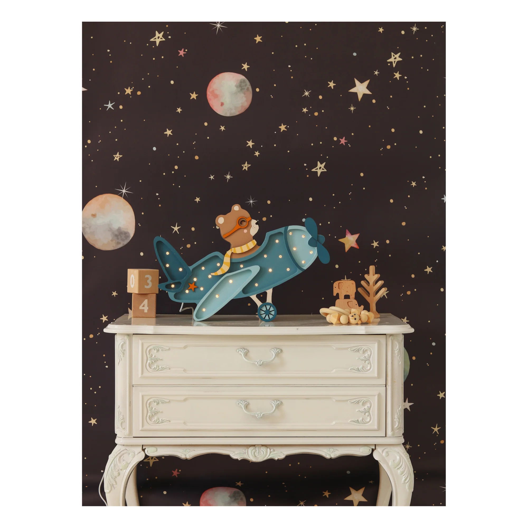 Little Lights Teddy Bear Pilot | Denim Blue - Image 6