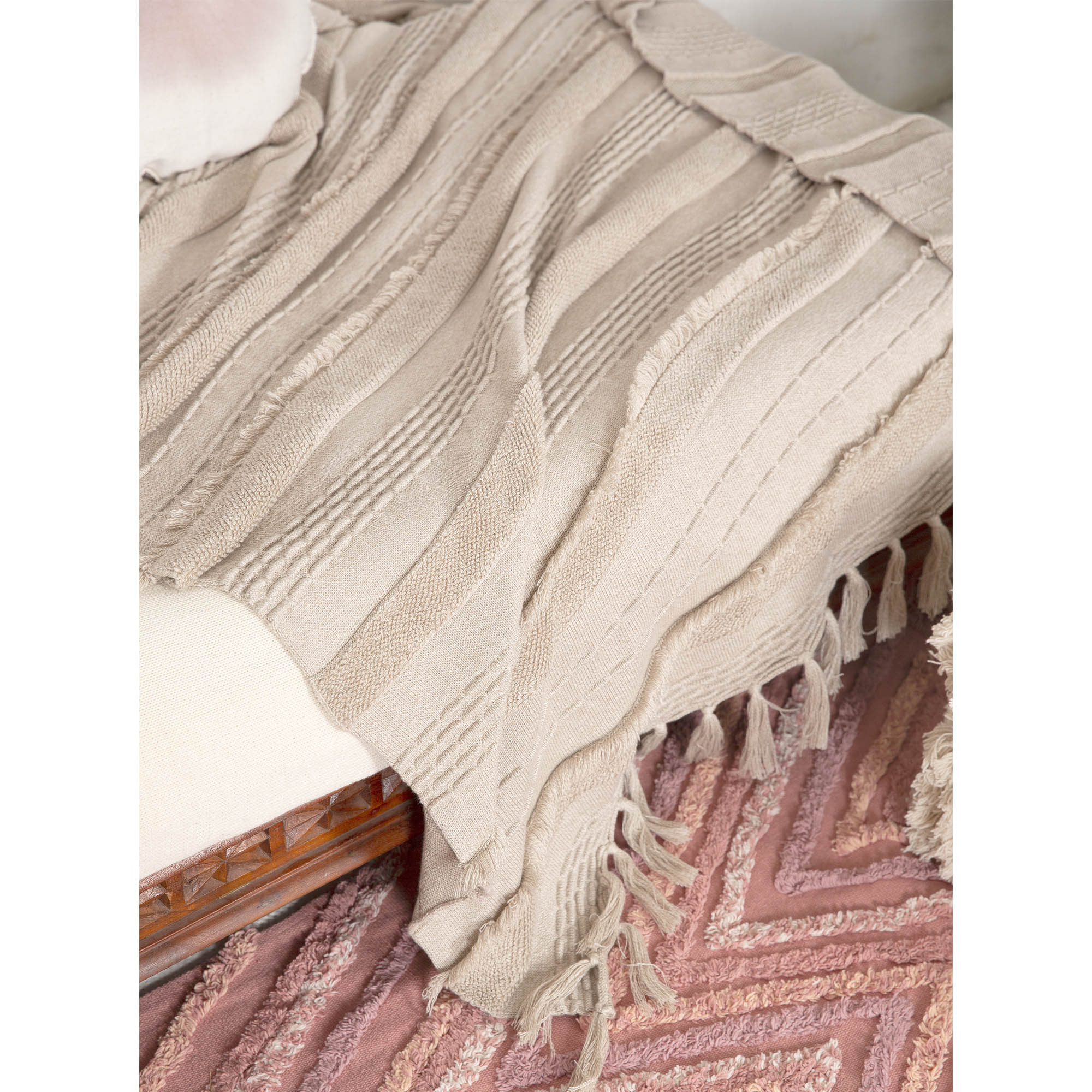 Lorena Canals White Cotton Blanket - Air Dune - Image 4