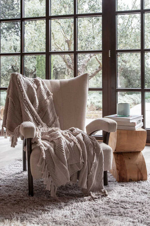 Lorena Canals White Cotton Blanket - Air Dune - Image 5