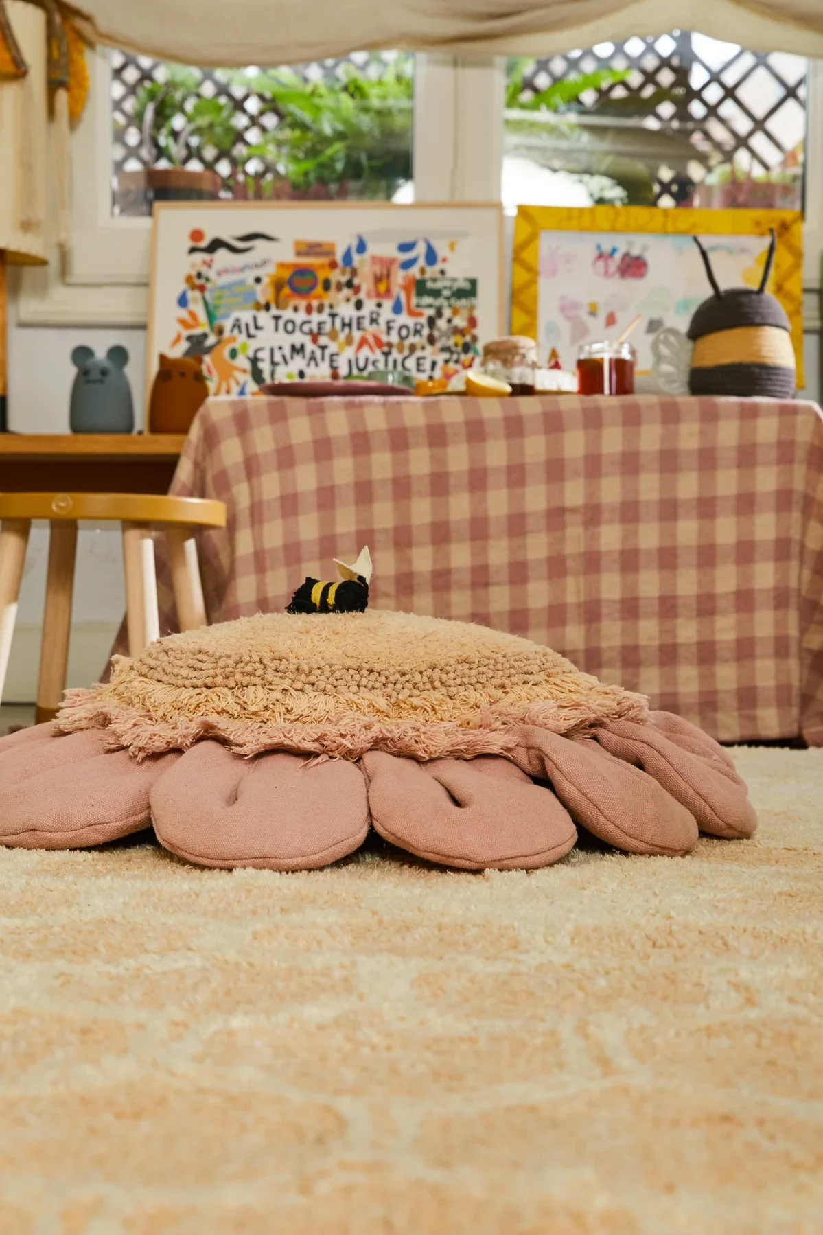 Lorena Canals Floor Cushion - Pink Daisy - Image 5
