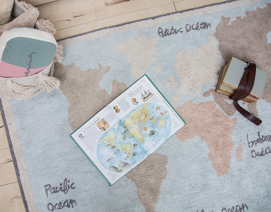 Lorena Canals Machine Washable Rug - Vintage Map - Image 3