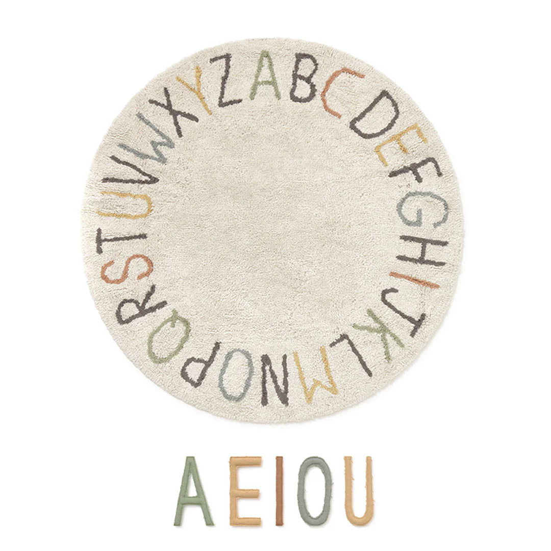 Lorena Canals Machine Washable Rug - ABC Colour & Letters