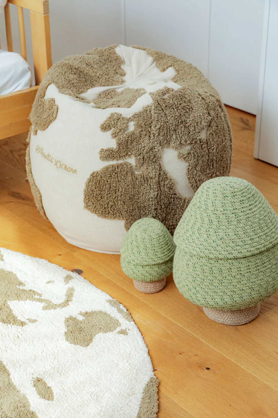 Lorena Canals Rugcyled Pouffe - World Map - Image 3