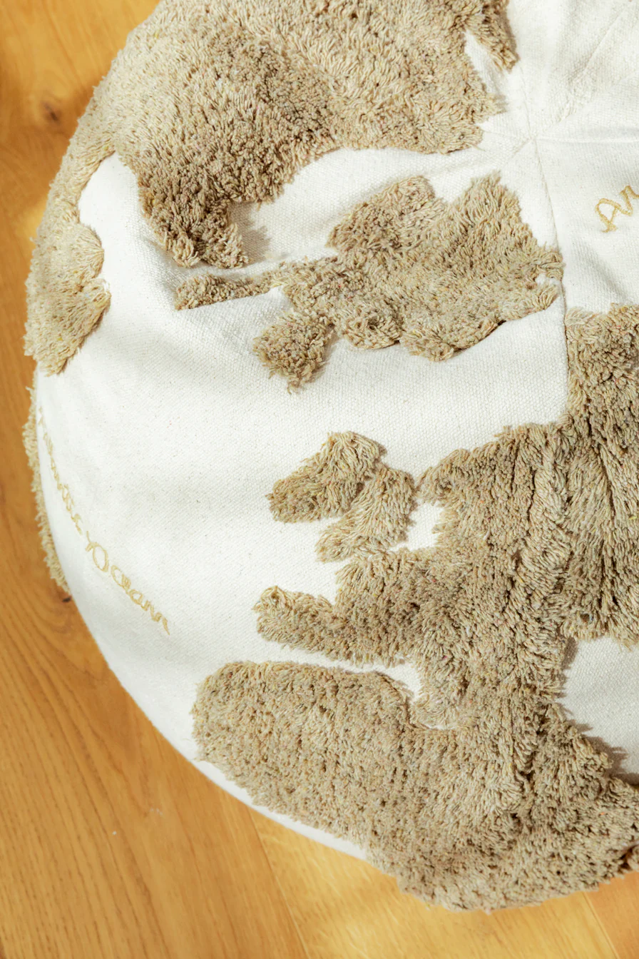 Lorena Canals Rugcyled Pouffe - World Map - Image 8