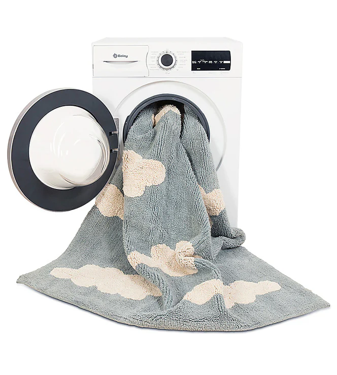 Lorena Canals Machine Washable Rug - Clouds Vintage Blue - Image 4