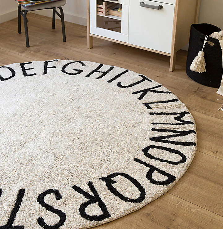 Lorena Canals Machine Washable Rug - ABC Natural/Black - Image 4