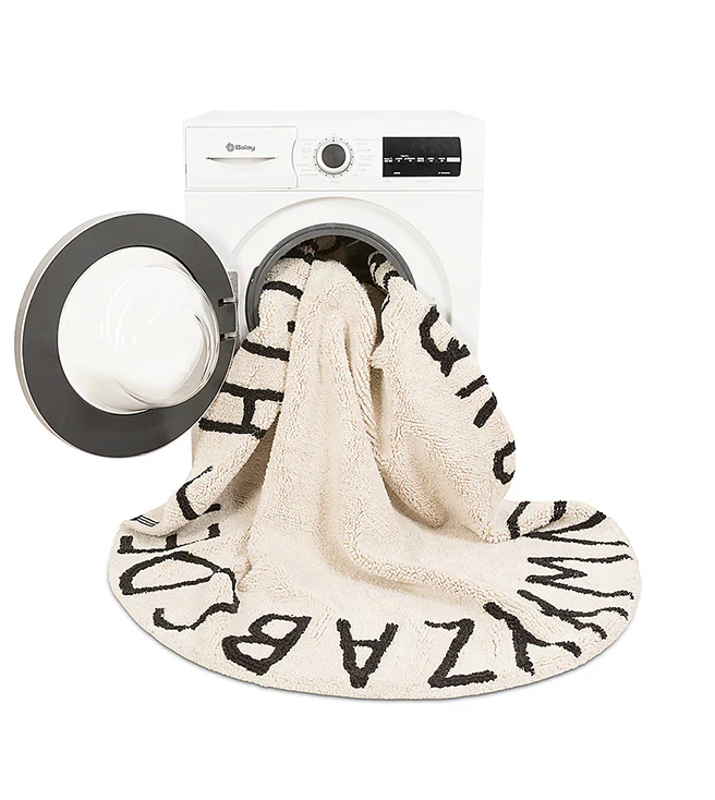Lorena Canals Machine Washable Rug - ABC Natural/Black - Image 7
