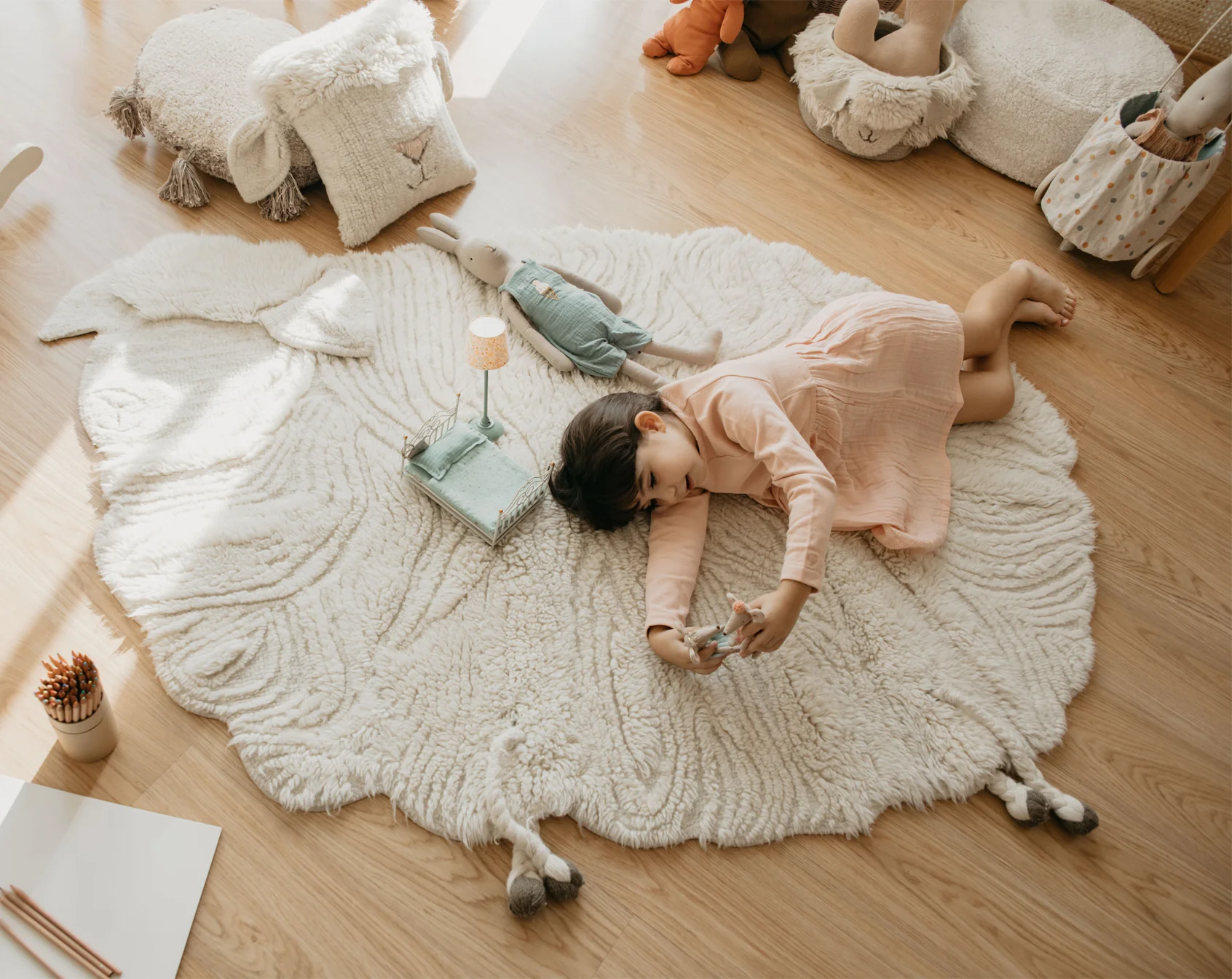 Lorena Canals Woolable Pink Nose Sheep Rug - Image 5