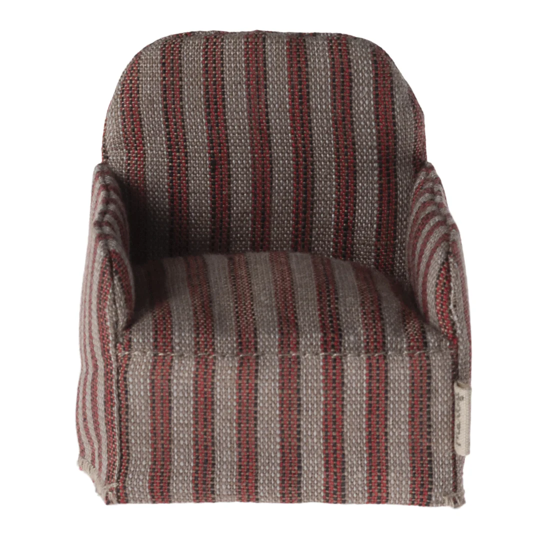 Maileg Mouse Chair - Red Stripe - Image 2
