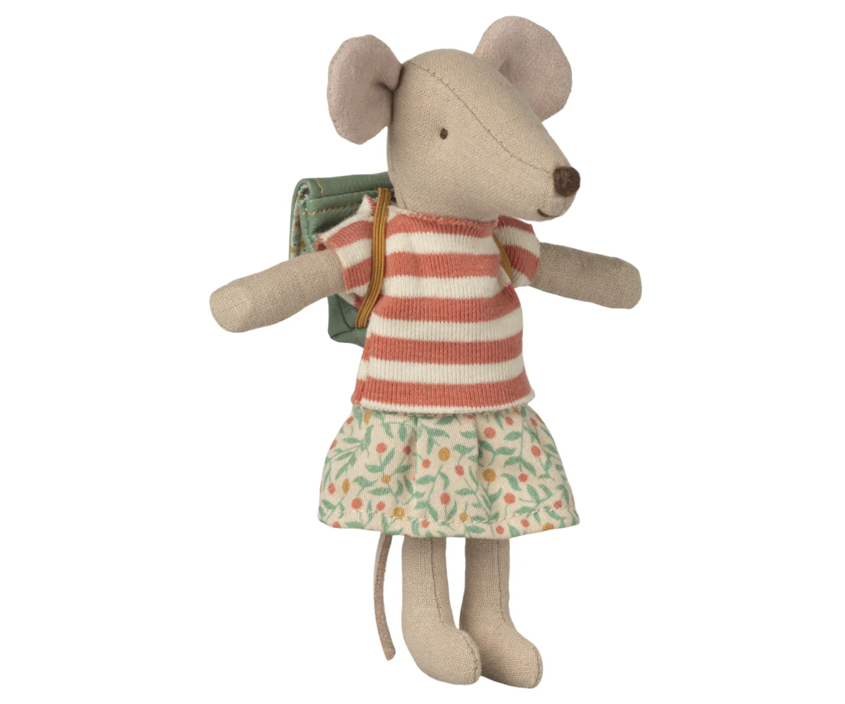 Maileg Tricycle Mouse, Big Sister - Green - Image 3