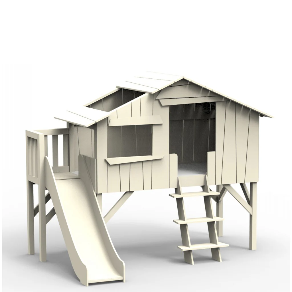 Mathy By Bols Treehouse Childs Single Bed + Slide & Platform - Colour Lacquer (20+ Colours) - Image 6