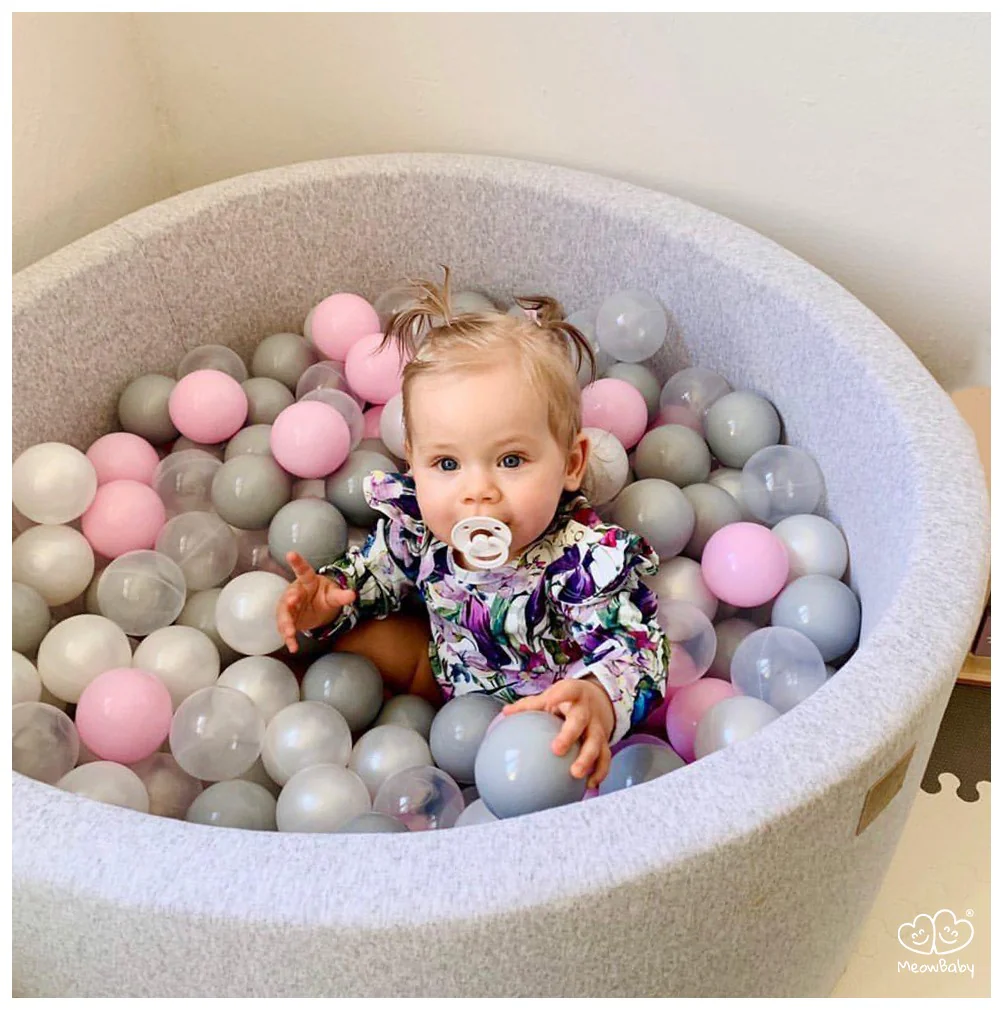 Meowbaby Light Grey Ball Pit - Various Ball Colours - Image 2