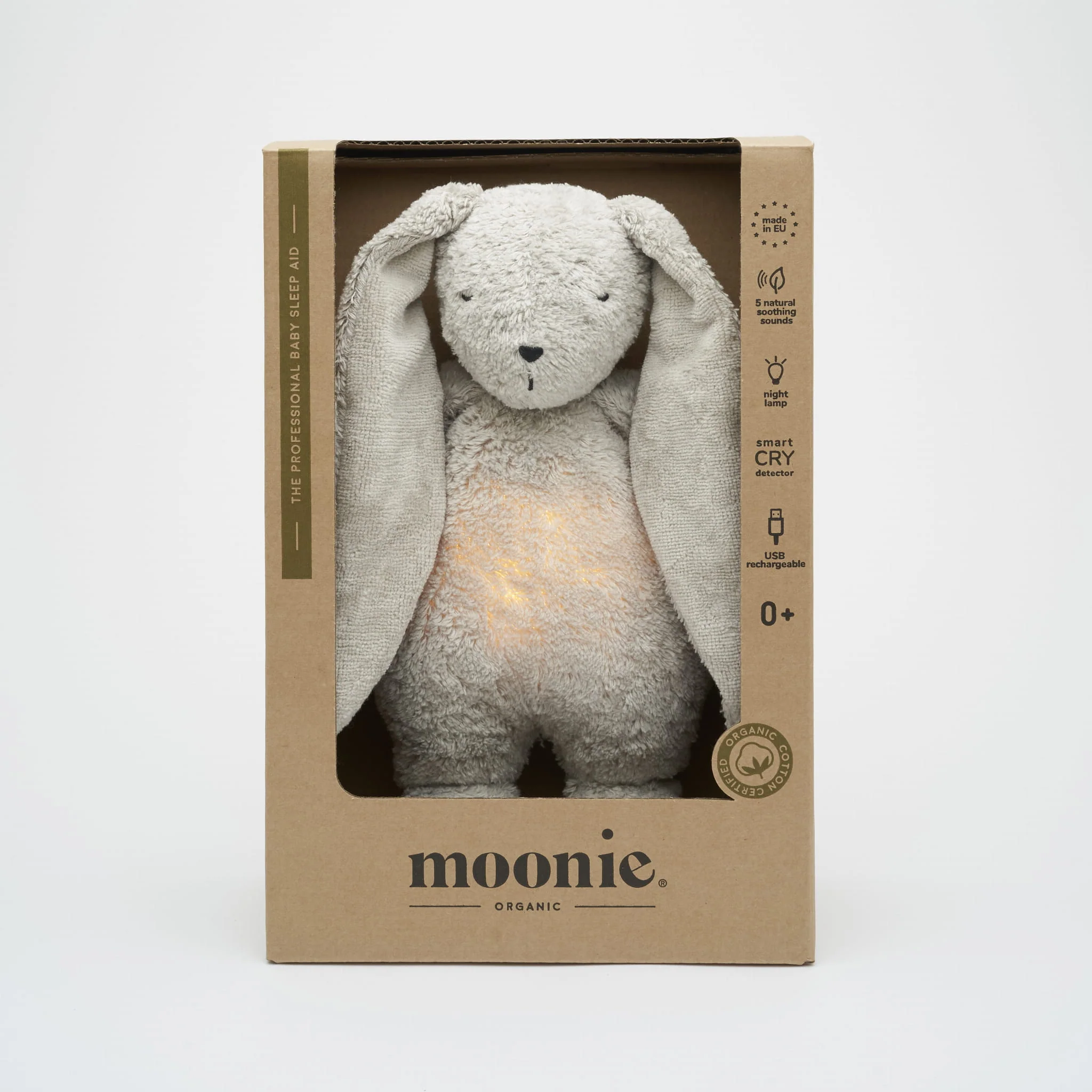 NEW Moonie 2.0 Organic Humming Bunny Sleep Aid - Grey - Image 5