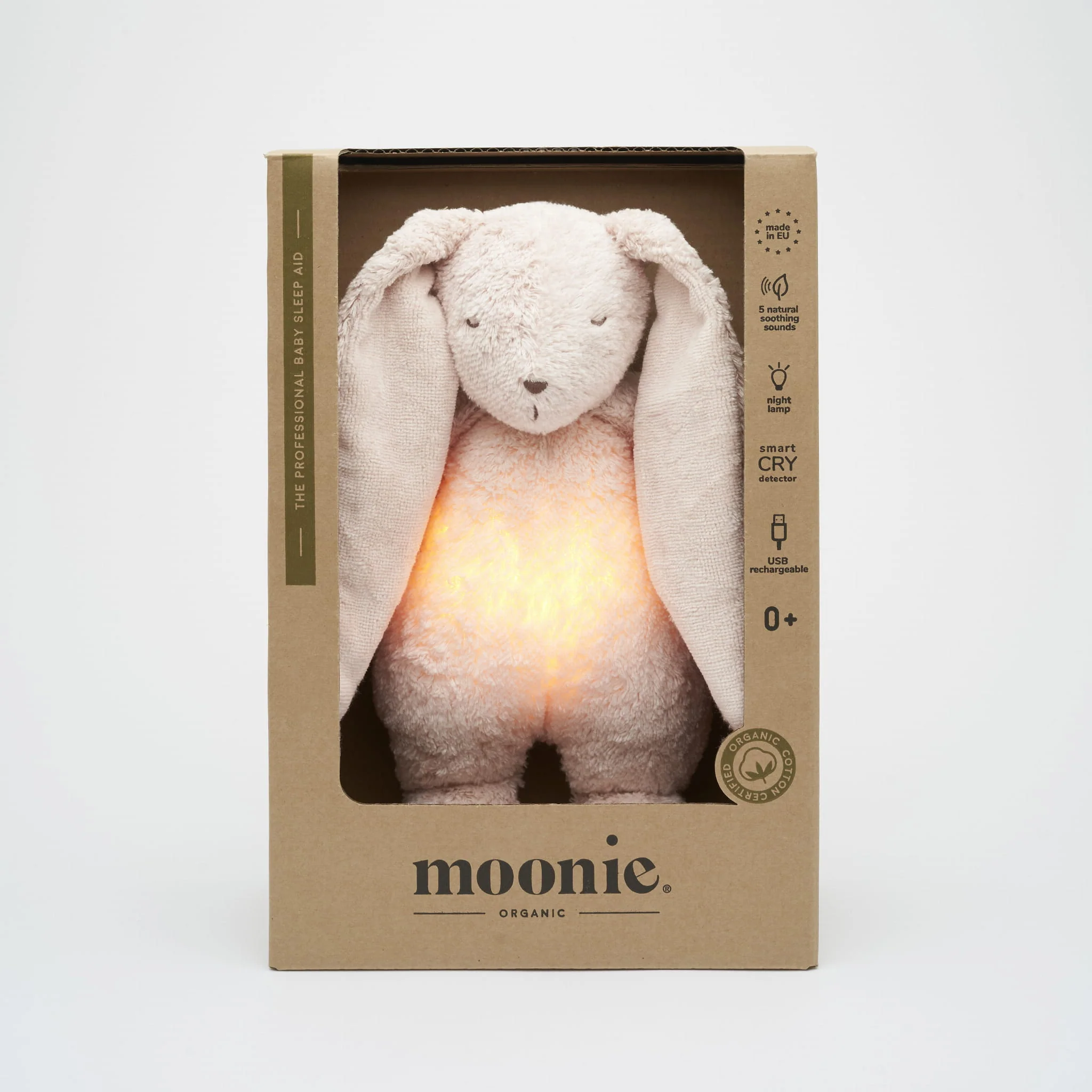 NEW Moonie 2.0 Organic Humming Bunny Sleep Aid  - Rose - Image 4