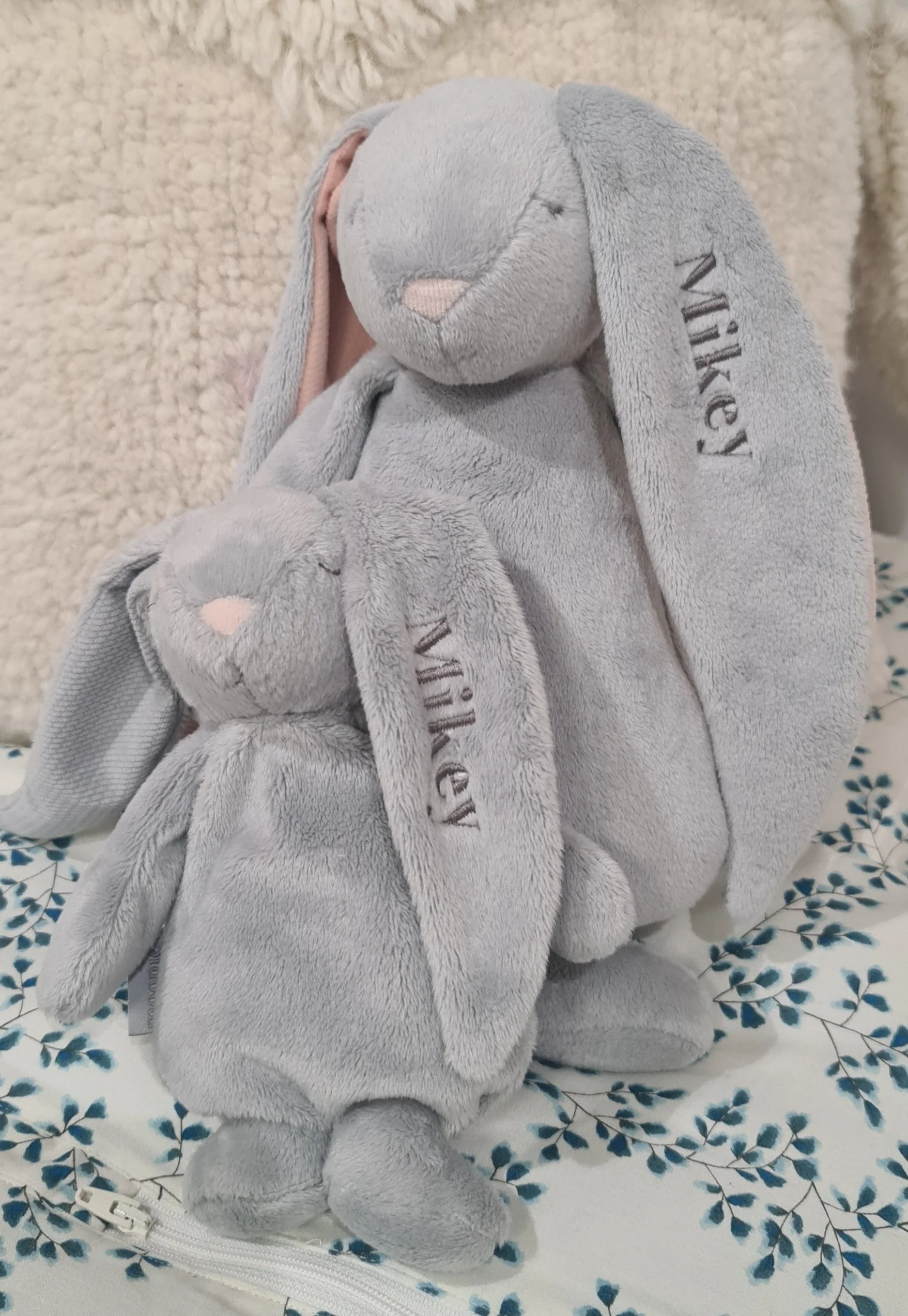 Personalised Moonie Sensory Cuddle Bunny - Silver - Image 4