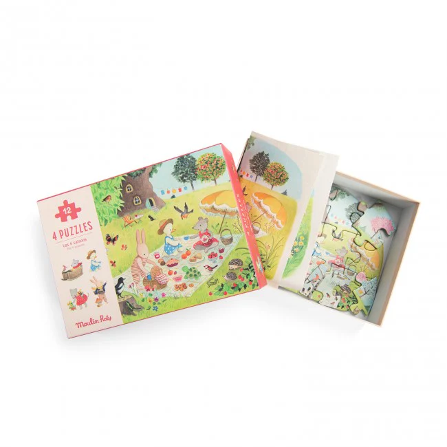 Moulin Roty 4 Seasons Mini Puzzle, La Grande Famille - Image 3