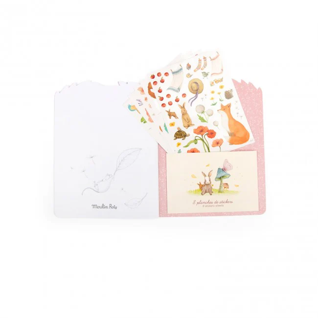 Moulin Roty Les Rosalies Colouring Book + 230 Stickers - Image 3