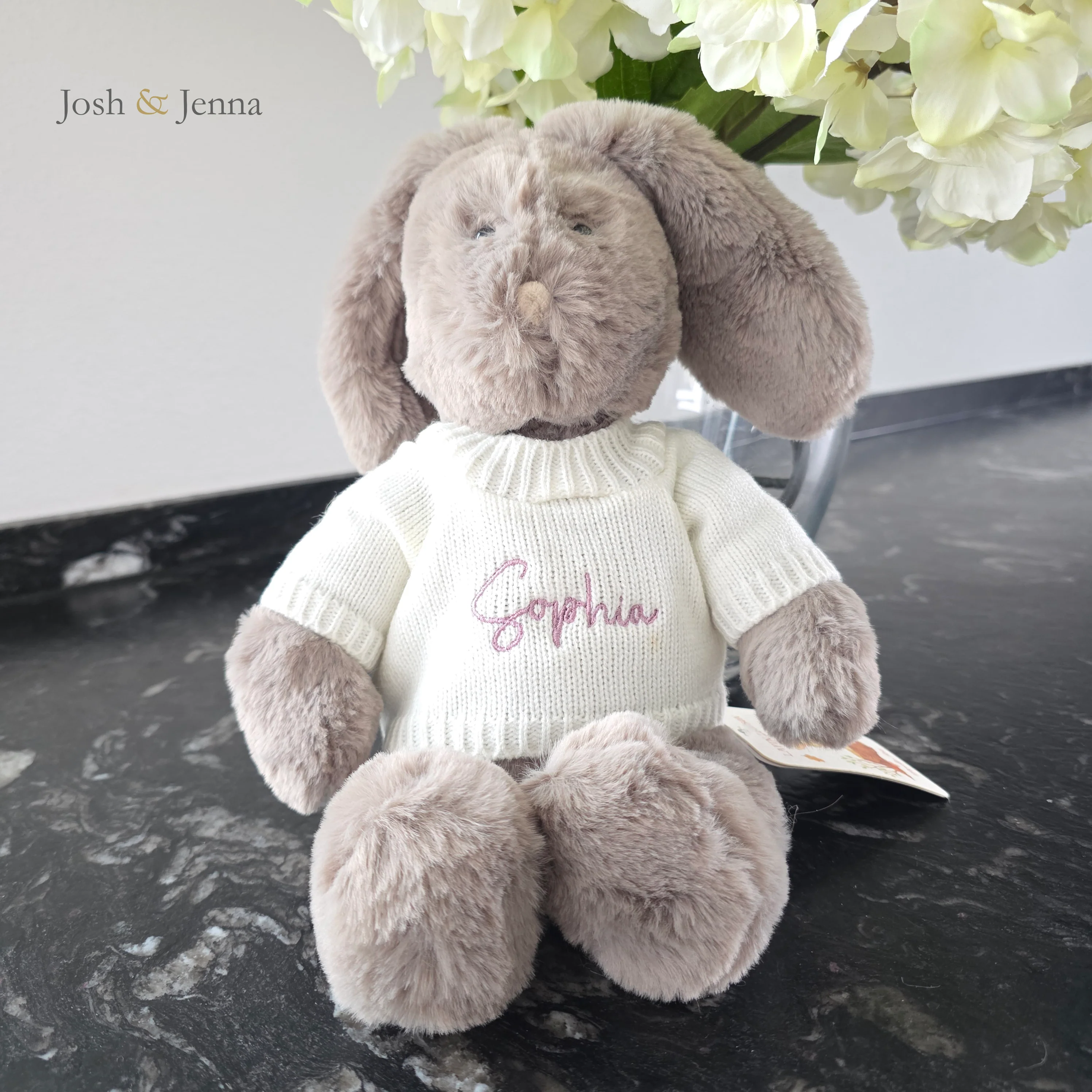 Moulin Roty Personalised Louison Bunny - Grey