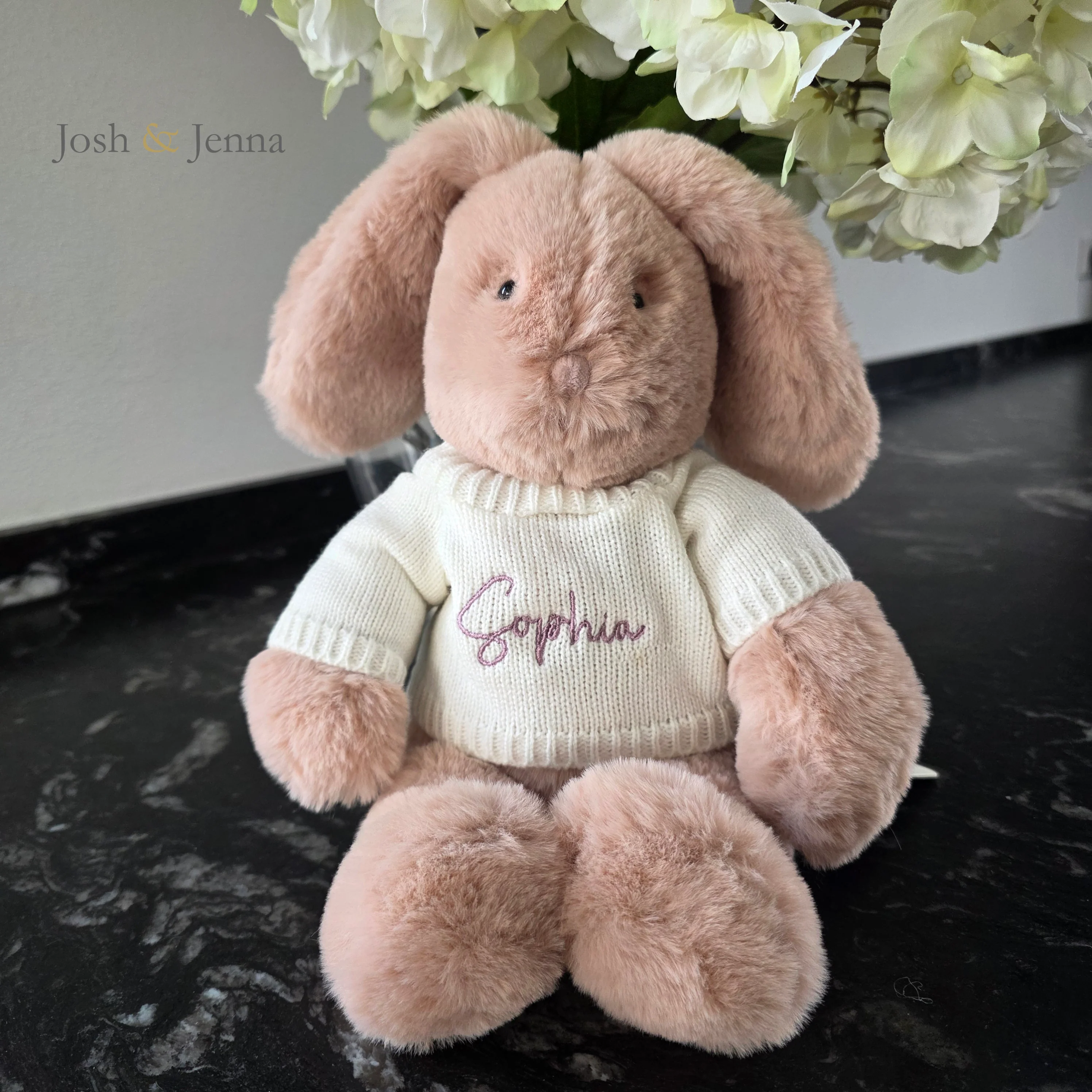 Moulin Roty Personalised Louison Bunny - Rose