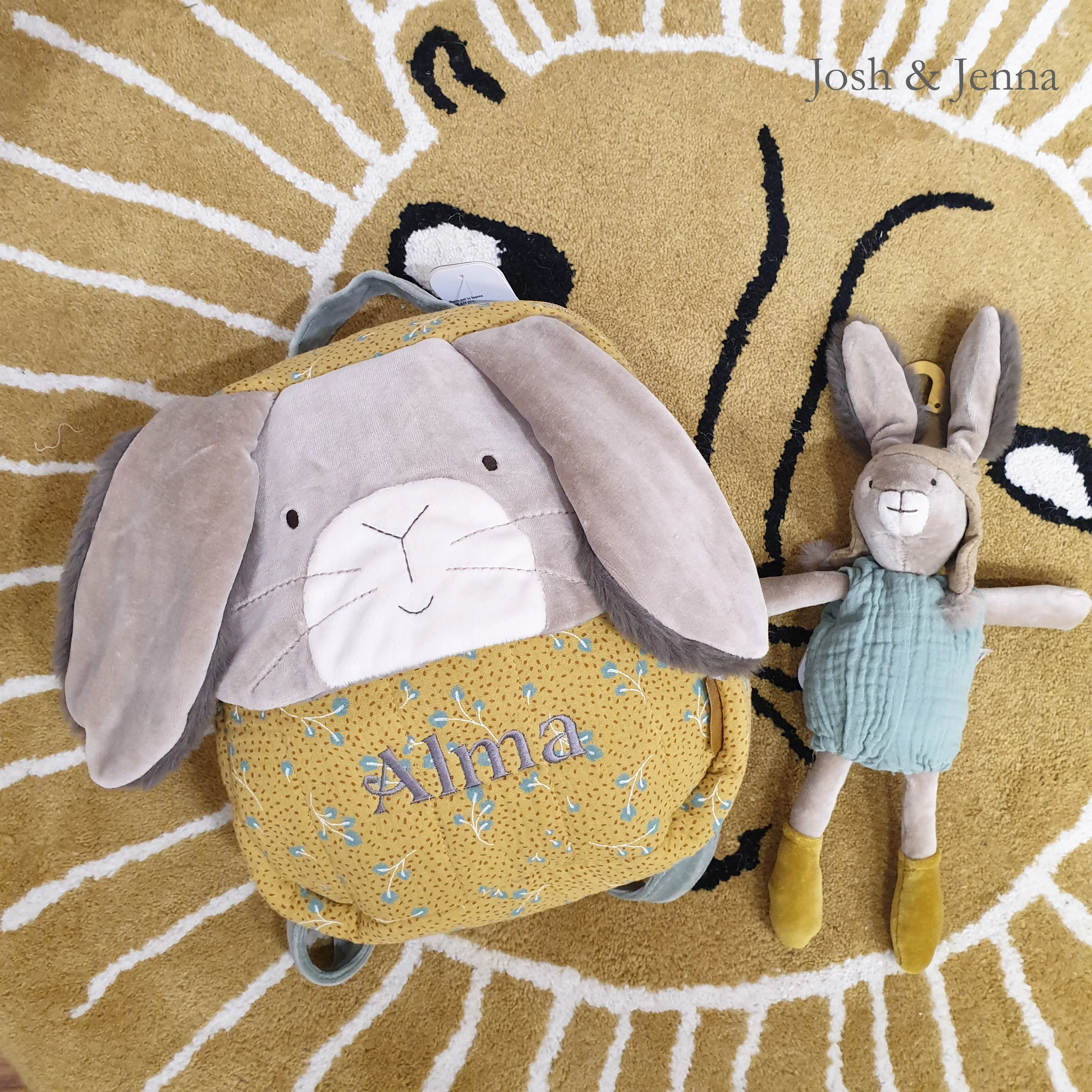 Moulin Roty Personalised Rabbit Backpack - Image 3