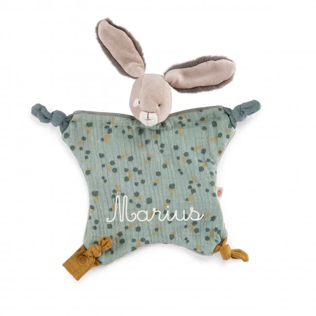 Moulin Roty Personalised Sage Rabbit Comforter - Image 4