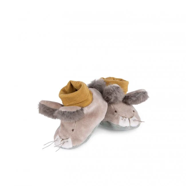 Moulin Roty Soft Baby Slippers - Bunny - Image 3