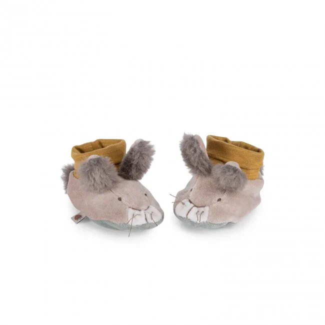 Moulin Roty Soft Baby Slippers - Bunny - Image 4