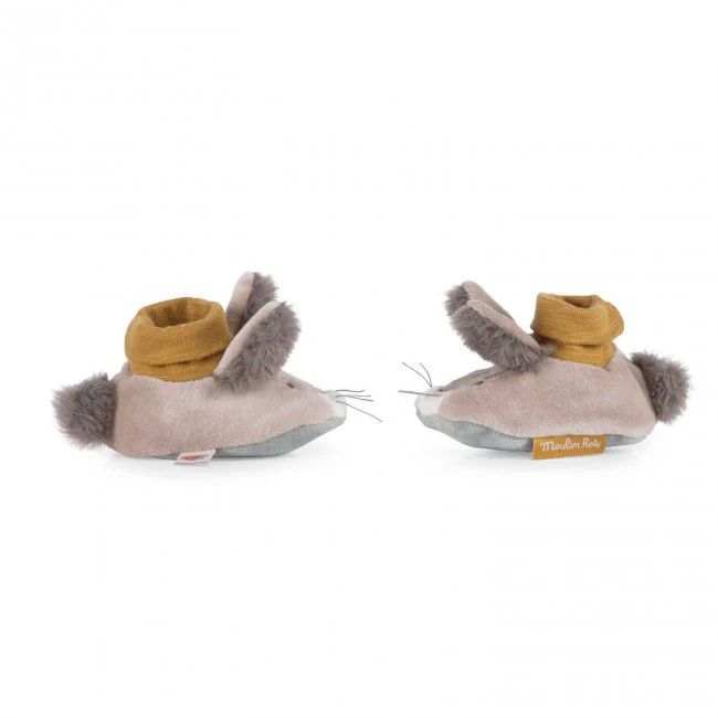 Moulin Roty Soft Baby Slippers - Bunny - Image 5
