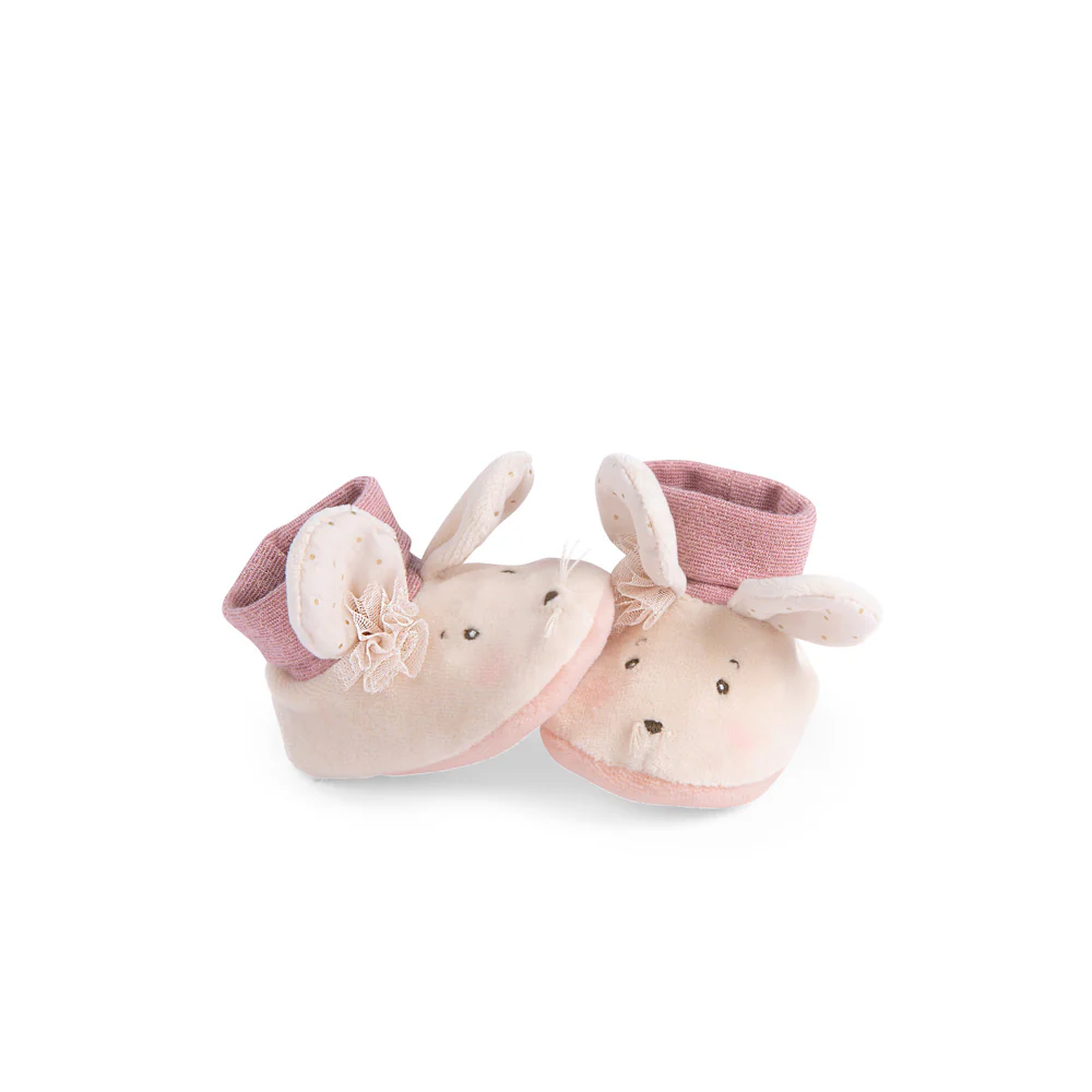 Moulin Roty Soft Baby Slippers - Mouse - Image 3