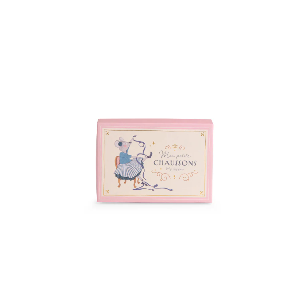 Moulin Roty Soft Baby Slippers - Mouse - Image 5