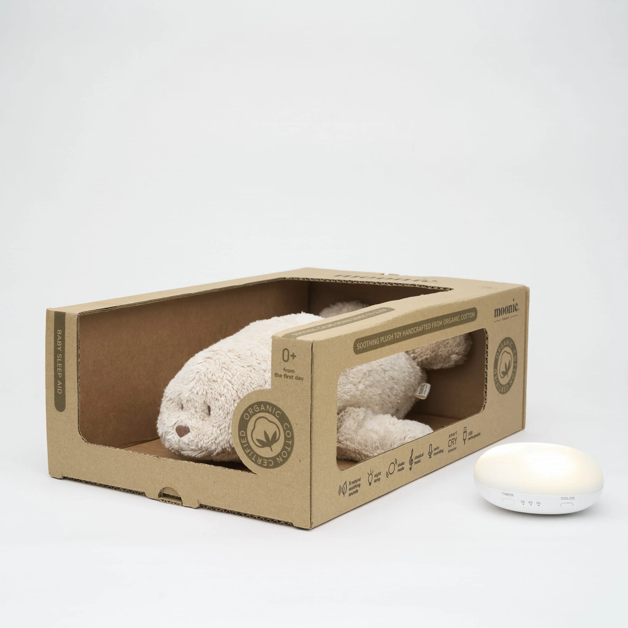 NEW Moonie 2.0 Organic Humming Seal Sleep Aid - Sand - Image 2