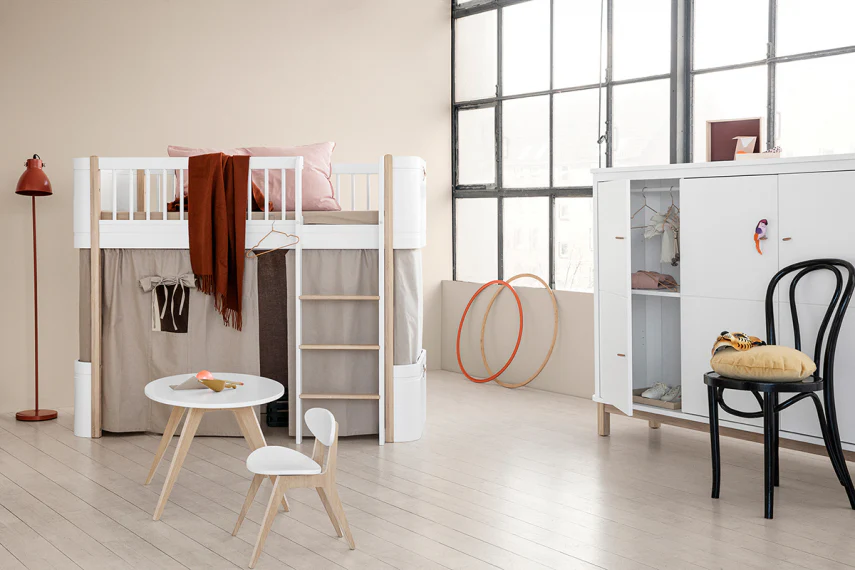 Oliver Furniture Mini+ Low Loft Bed - White/Oak - Image 5