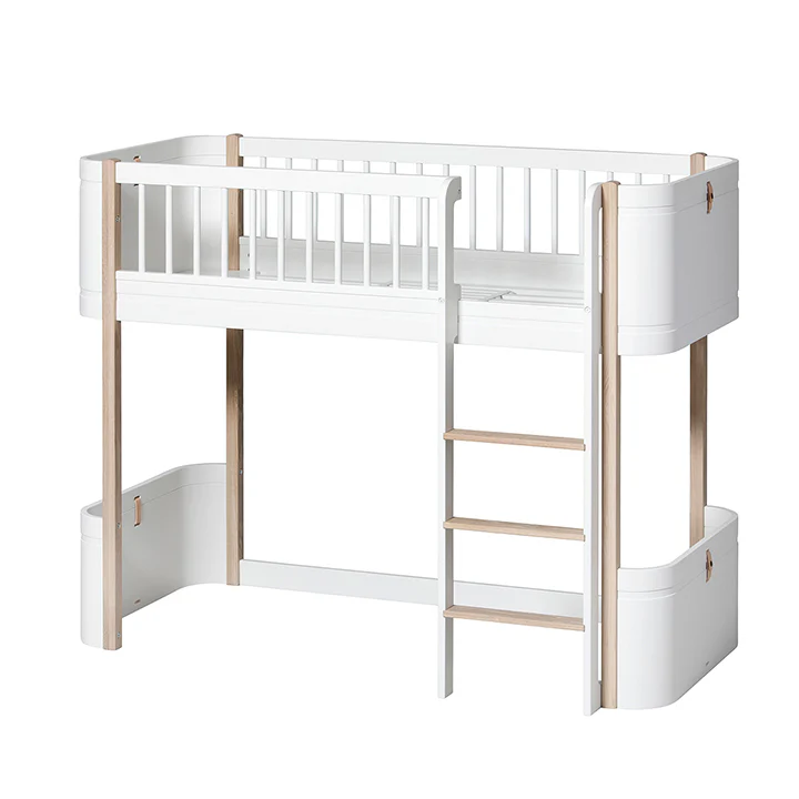 Oliver Furniture Mini+ Low Loft Bed - White/Oak - Image 7