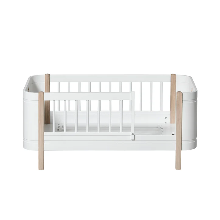 Oliver Furniture Wood Mini+ Cot Bed (0-9yrs) - White/Oak - Image 10