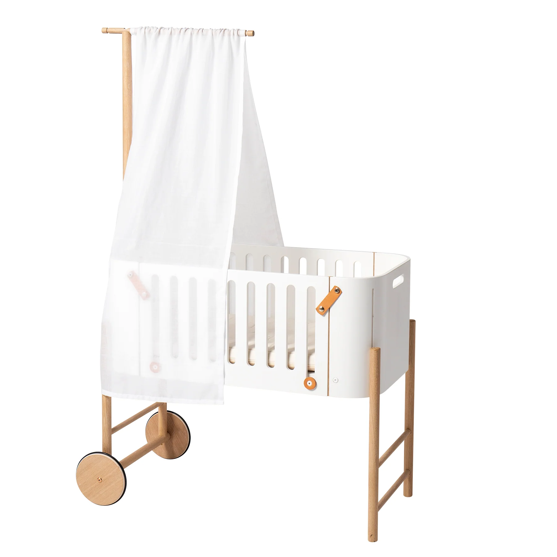 Oliver Furniture Wood Co-Sleeper (incl. Bench Conversion) - White/Oak - Image 12