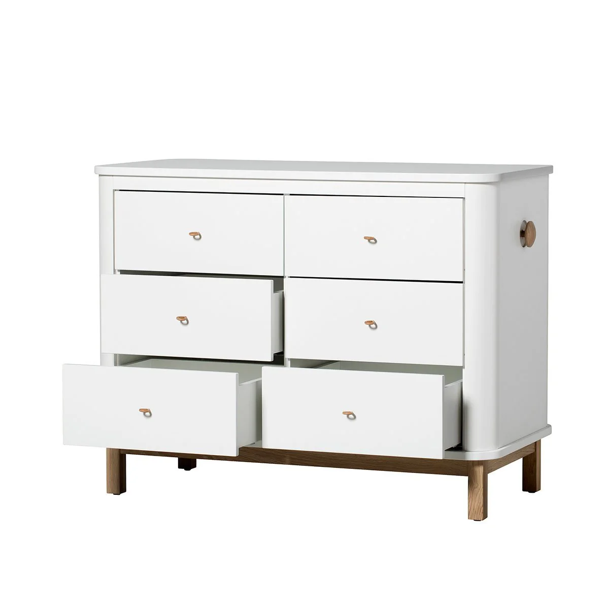 Oliver Furniture Nursery 6 Drawer Dresser (with changer top) - White/Oak - Image 11
