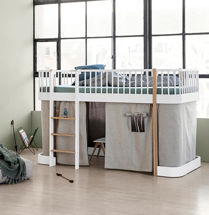 Oliver Furniture Wood Low Loft Bed - White/Oak - Image 3