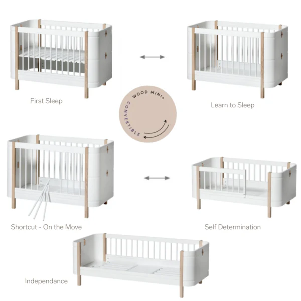 Oliver Furniture Wood Mini+ Cot Bed (0-9yrs) - White - Image 11