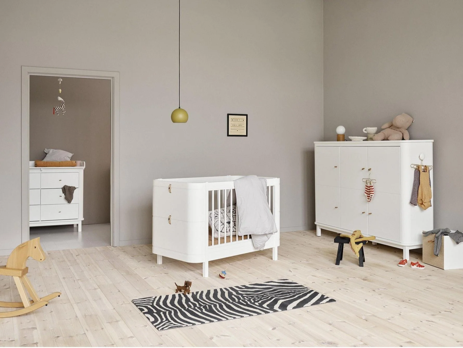 Oliver Furniture Wood Mini+ Cot Bed (0-9yrs) - White - Image 3