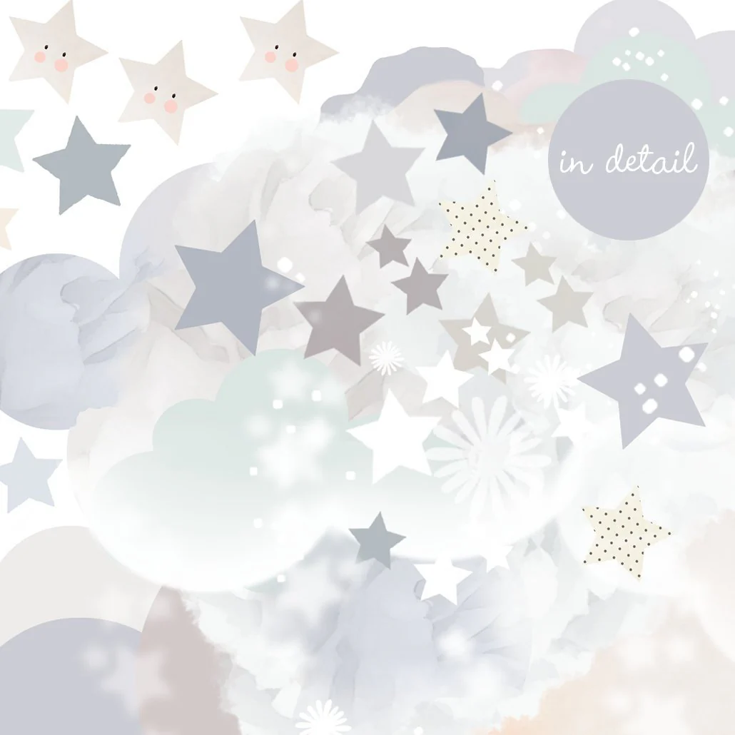 Sleepy Moon Wall Stickers Blue - Image 5