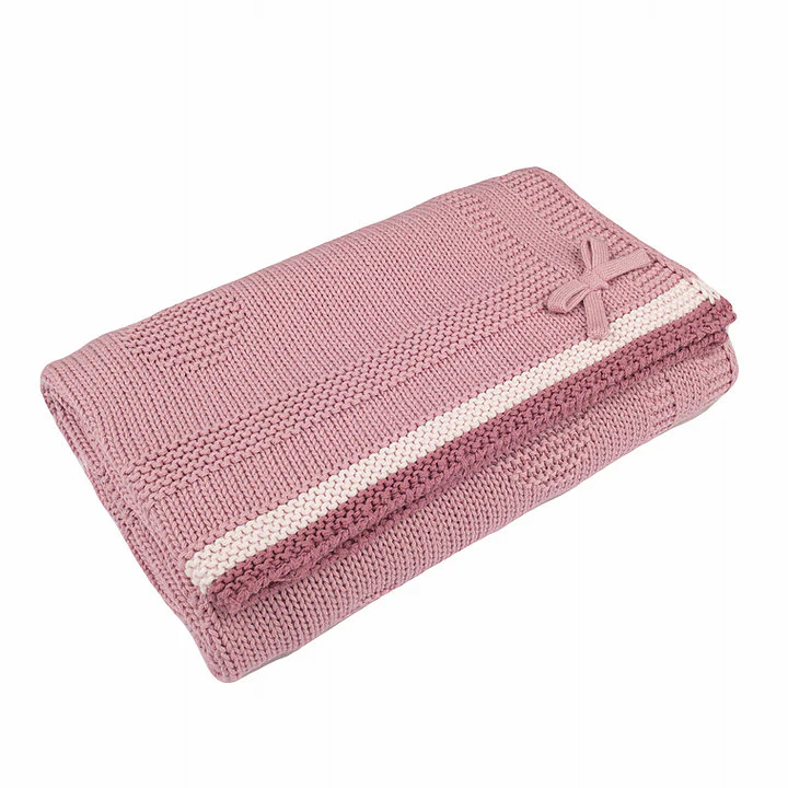 Spot Knit Cotton Baby Blanket - Dawn Pink - Image 2