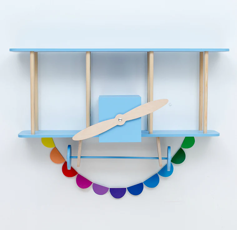 Up Warsaw Airplane Wooden Shelf - Blue - Image 10