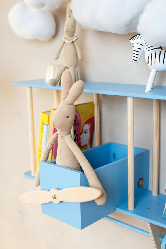 Up Warsaw Airplane Wooden Shelf - Blue - Image 11