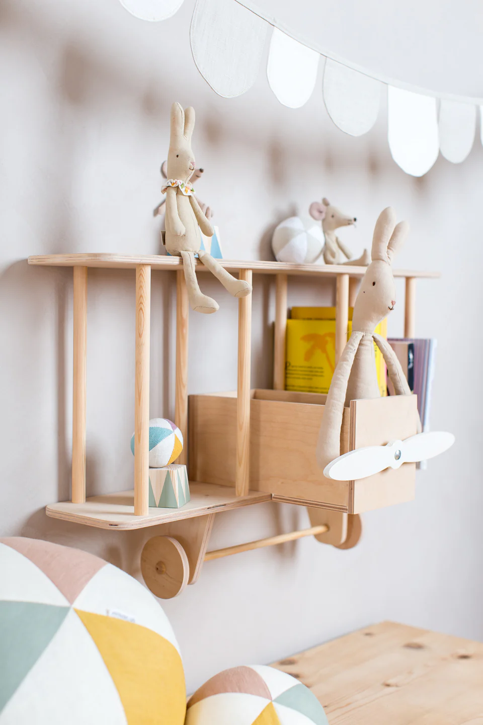 Up Warsaw Airplane Wooden Shelf - Natural - Image 5