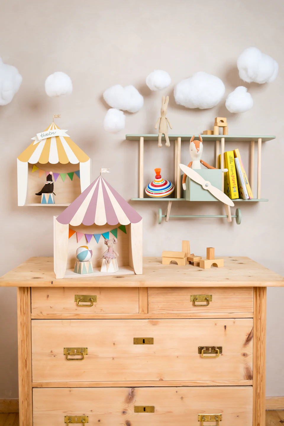 Warsaw Airplane Wooden Shelf - Sage Green - Image 5